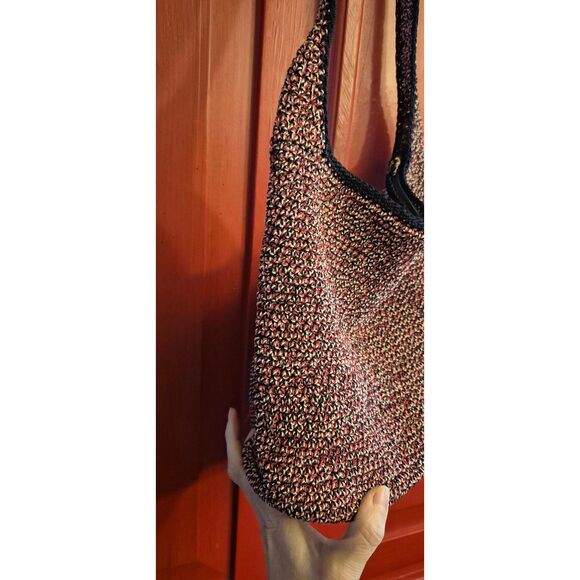 The Sak Hobo Bag Purse Red White Blue Boho Style Tassle Crochet Shoulder READ - Picture 4 of 9